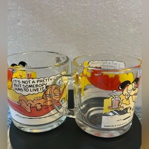 Garfield and Odie McDonalds Glass Coffee Tea Mugs Cups Jim Davis